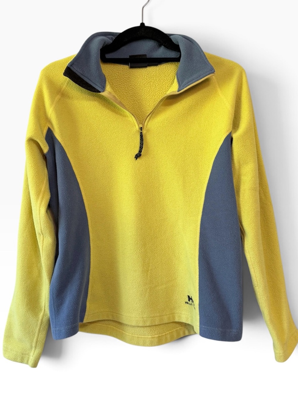 Helly Hansen Women's Fleece Quarter Zip Pullover Yellow Grey Size Medium